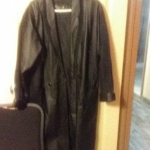 Leather with suede Long jacket